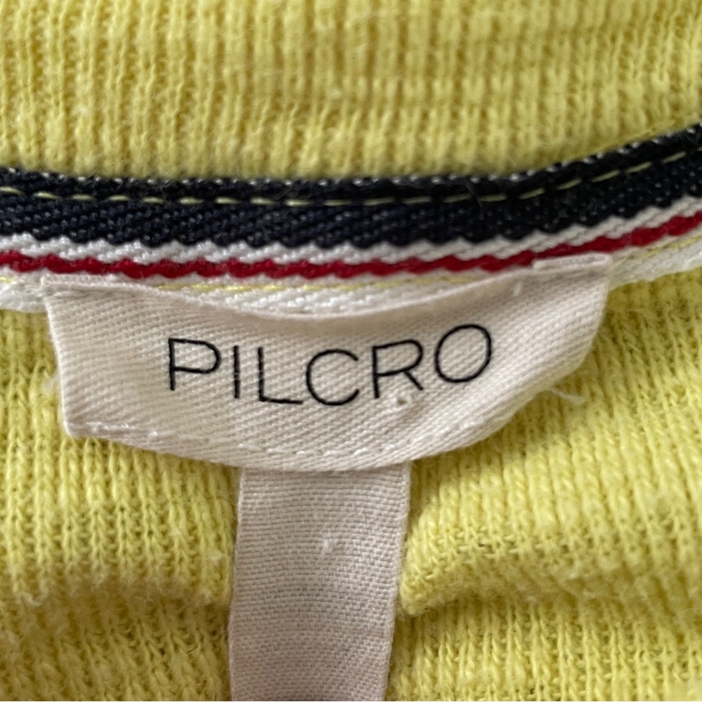 PILCRO Ruffled Raglan XXS Butter Yellow Lightweight Long Sleeve Top - Picture 6 of 7